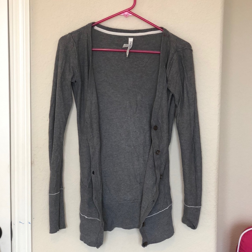 Aeropostale Gray Button-Up Cardigan